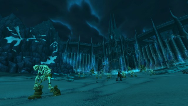 Exterior screenshot of Icecrown Citadel in-game World of Warcraft Wrath Classic