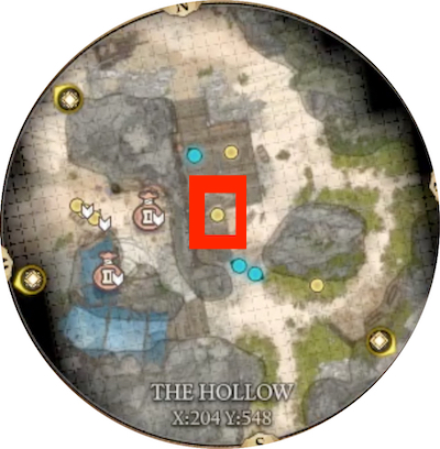 Asharak marked on BG3's minimap.