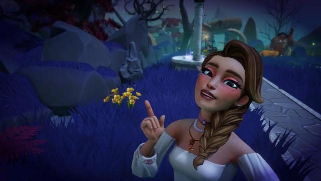 The player taking a selfie with Yellow Nasturtium.