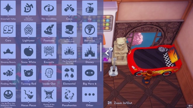 The filter system in Disney Dreamlight Valley with 25 of the different filters displayed.