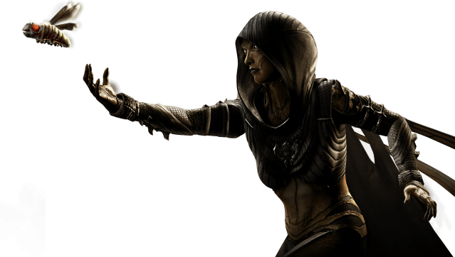 D'Vorah from Mortal Kombat XL releasing a bug.
