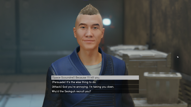 Headlock, a minor quest NPC in Starfield.