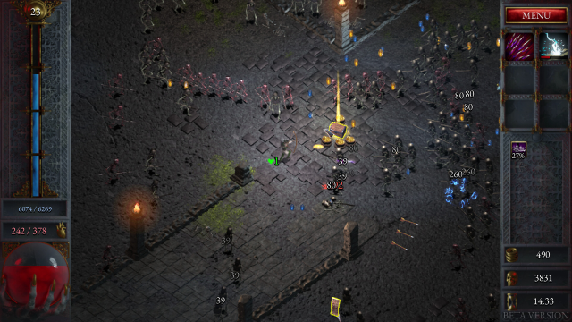 Archer class from Halls of Torment fighting off hordes of enemies.