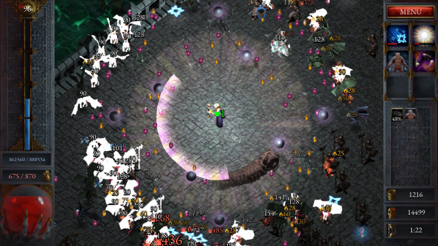 The Cleric from Halls of Torment casting various spells.