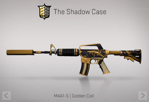 M4A1-S Golden Coil skin from CSGO.