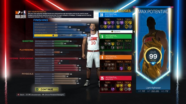 MyPLAYER center build in NBA 2K24