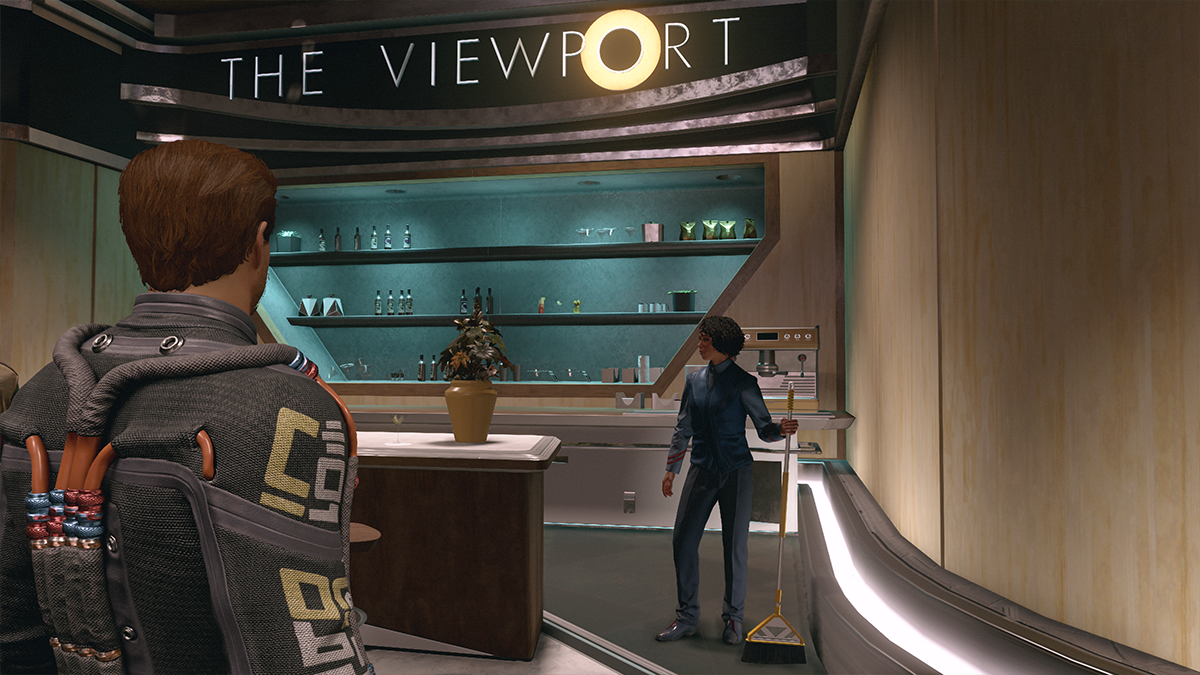 a bar, the Viewport, in Starfield. 