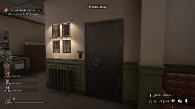 A vault door in a building inside of Payday 3.