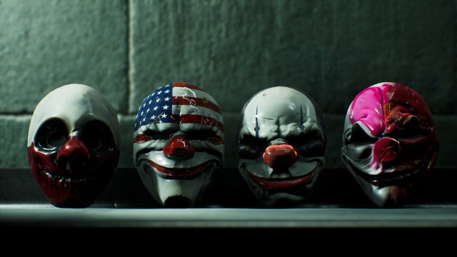 Four masks of Payday 3 characters.