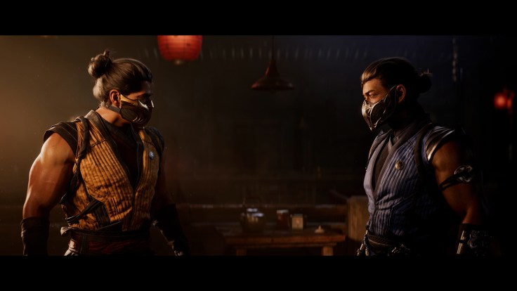 Mk1's Scorpion and Sub-Zero stand losely together, looking at one another
