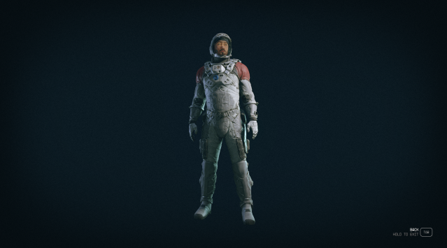 The player showing off the Mark 1 Spacesuit in Starfield.