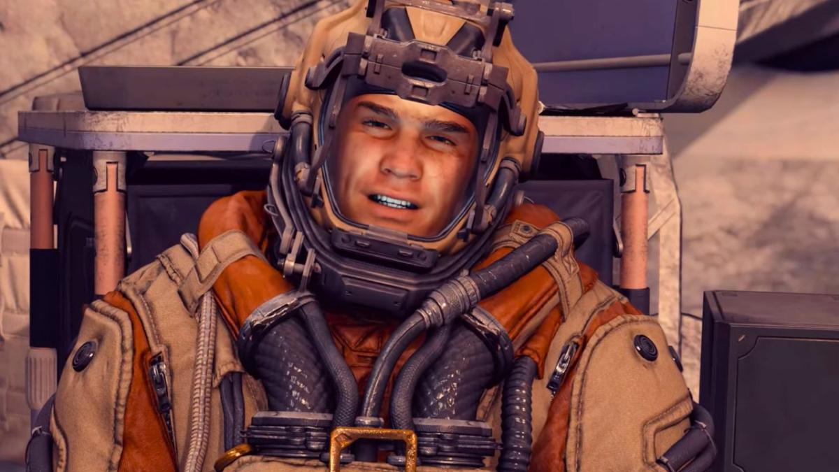 Man in astronaut suit in space in Starfield