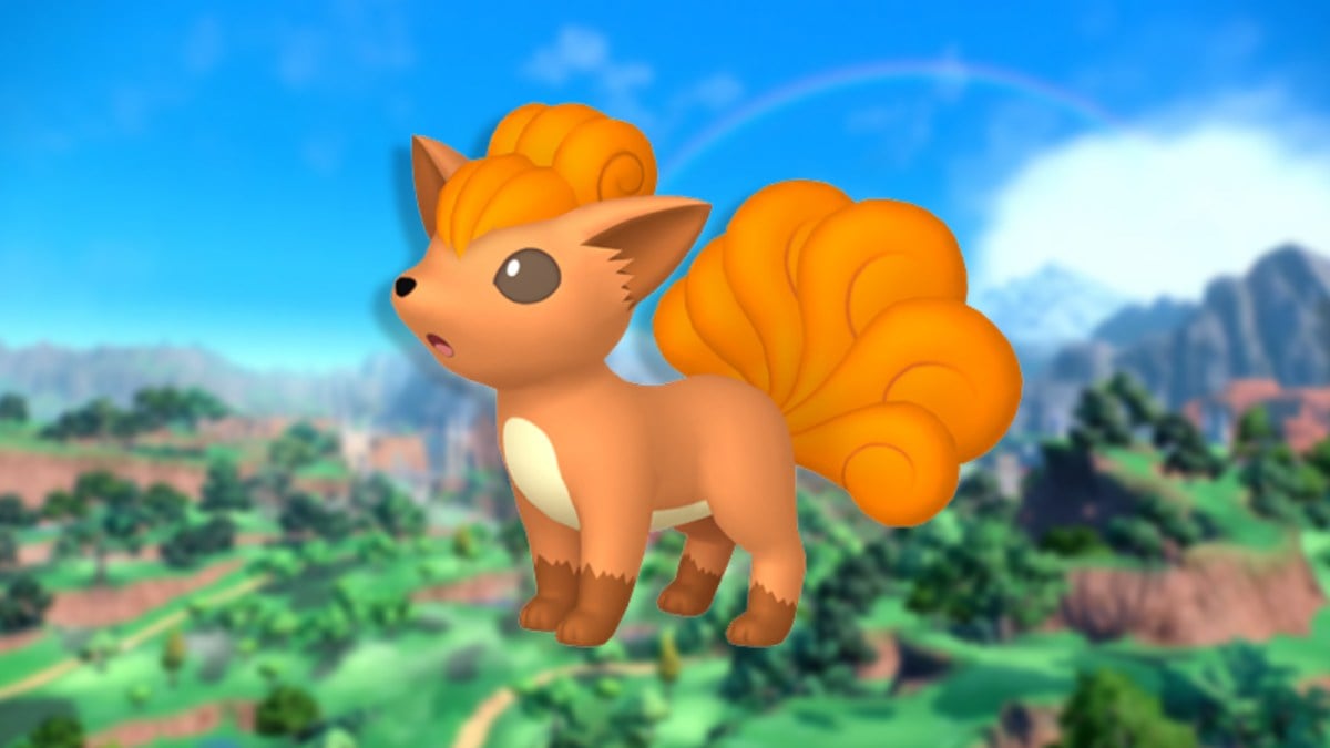 Vulpine superimposed onto some scenery in Pokémon Scarlet and Violet