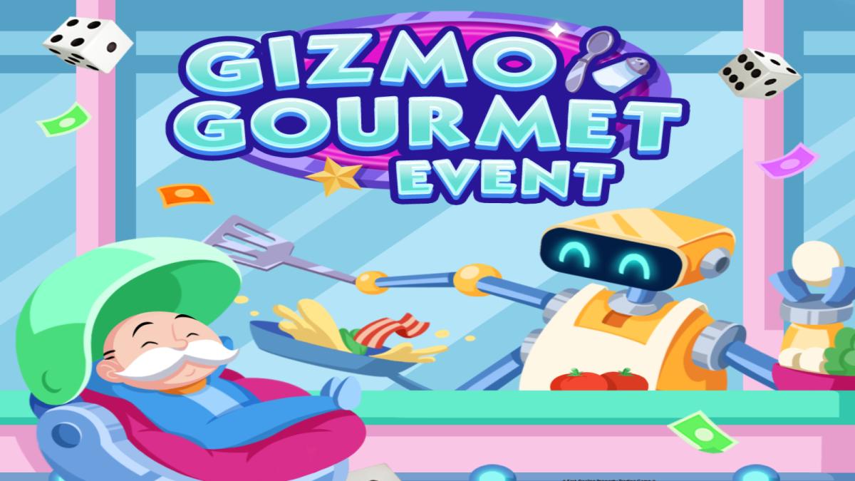 A promotional image for the Gizmo Gourmet event in Monopoly Go.