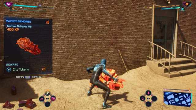 Collecting City Tokens from Sandman missions in Spider-Man 2