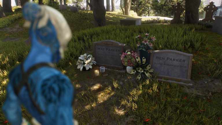 Aunt May and Uncle Ben's grave in Spider-Man 2