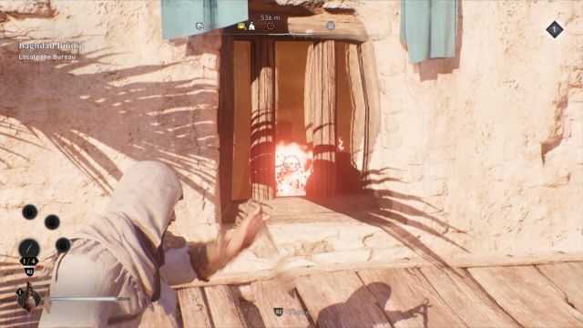 Basim exploding jars using a knife