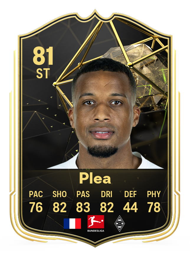 Screenshot of Alassane Pléa's 81-rated card in EA FC 24's Ultimate Team TOTW 3.