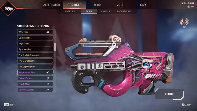 The Prowler's Augmented Aim skin from the Doppelgangers Event