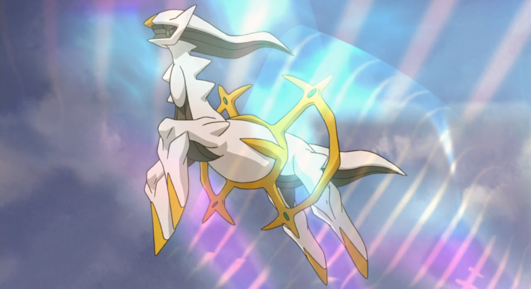 Arceus as seen in the Pokemon anime