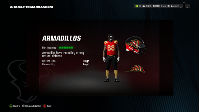 Armadillos Madden 24 Relocation uniform