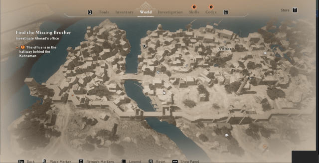 Screenshot of Anbar on the Assassin's Creed Mirage map.