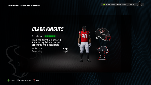 Black Knights Madden 24 Relocation uniform