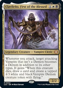 Image of vampire holding magic scroll and latern on MTG card in LIC Blood Rites Commander deck