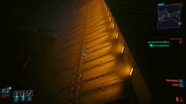 the side of the huge building leading to Terra Cognita in Cyberpunk 2077.