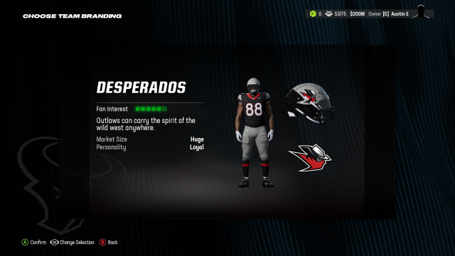 Desperados Madden 24 Relocation uniform