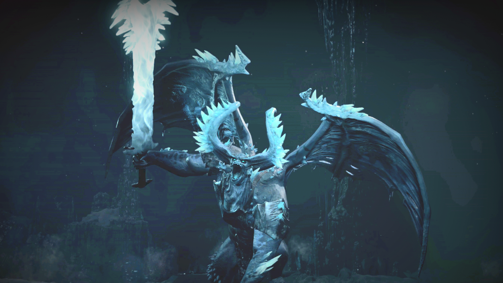 The Beast in the Ice boss shown in a Diablo 4 loading screen.