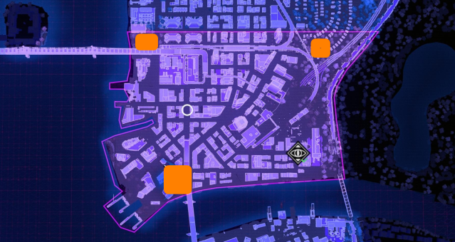 Locations of Spider-Bots in Downtown Queens.