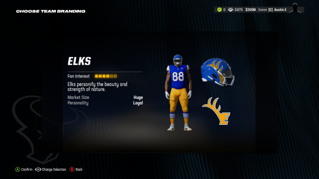 Elks Madden 24 Relocation uniform