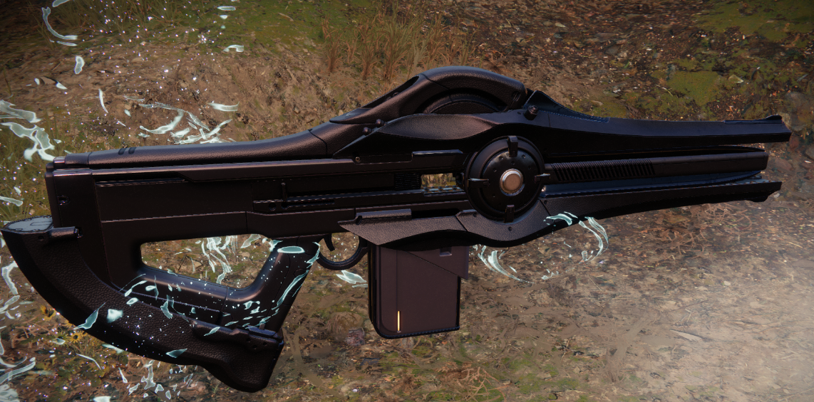 The Retraced Path trace rifle with the new Festival of the Lost Memento, which gives it a texture akin to black leather.