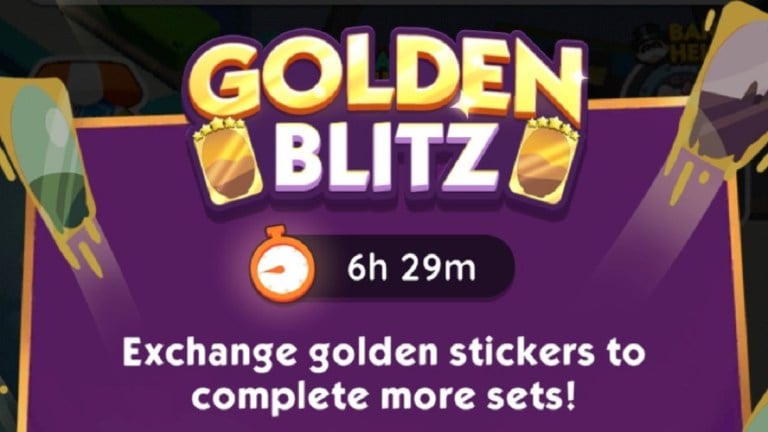 The Golden Blitz Event logo from MONOPOLY GO!