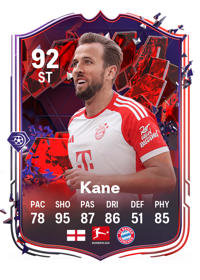 Image of Harry Kane's Trailblazers' card in EA FC 24 Ultimate Team.