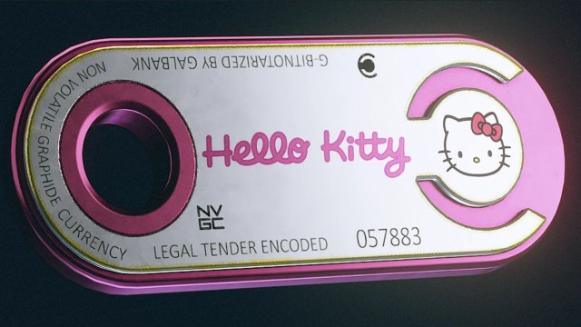 Screenshot of the Hello Kitty credstick texture swap mod in Starfield.