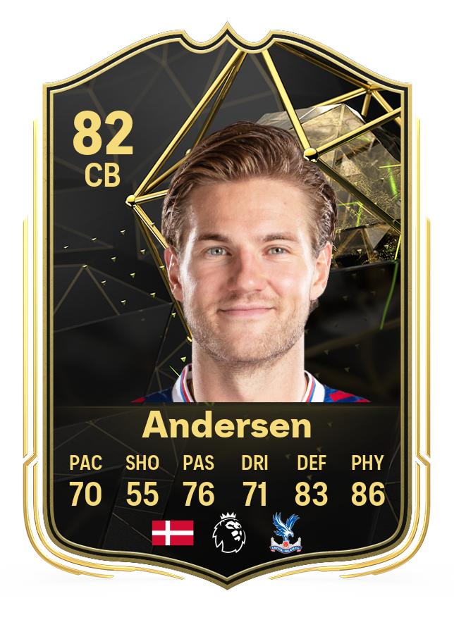 Screenshot of Joachim Andersem's 82-rated card in EA FC 24's Ultimate Team TOTW 3.