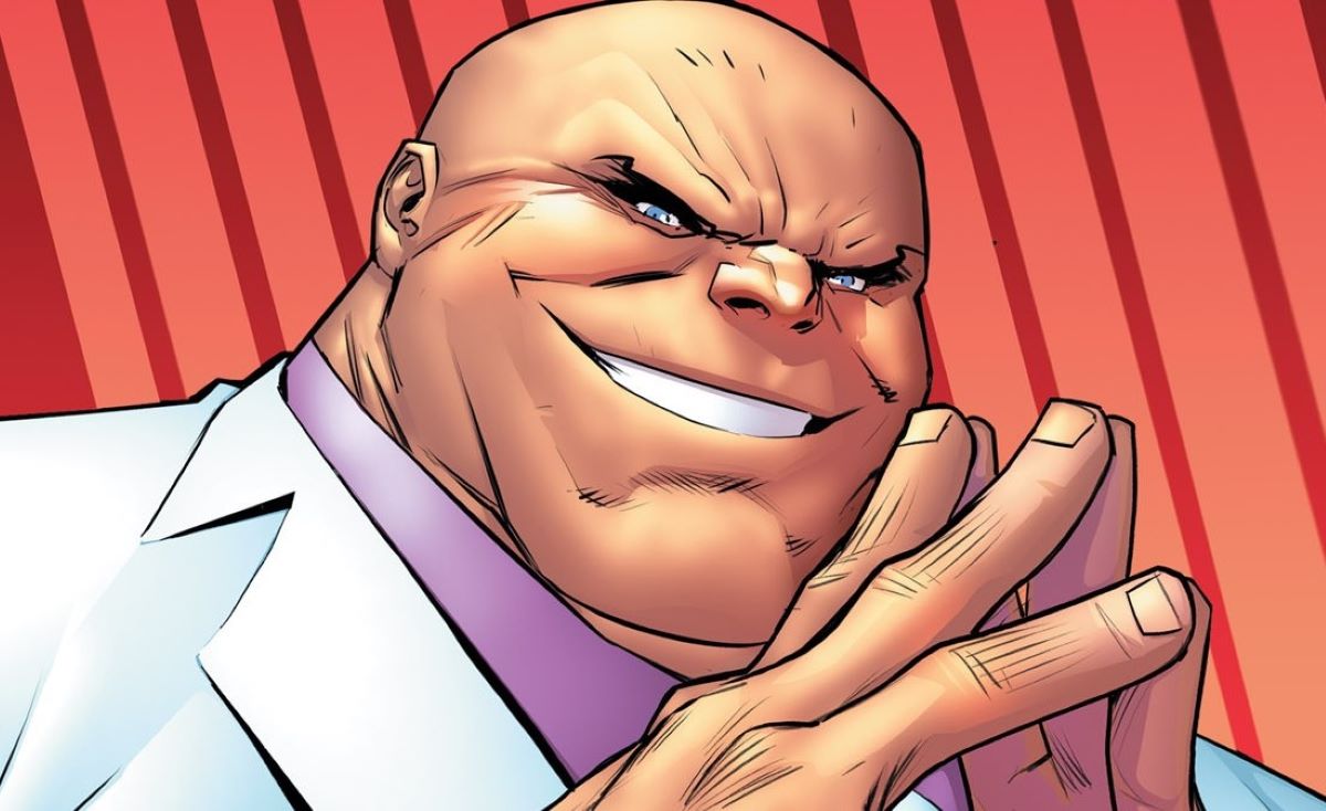 Kingpin in the comics, wearing his white coat