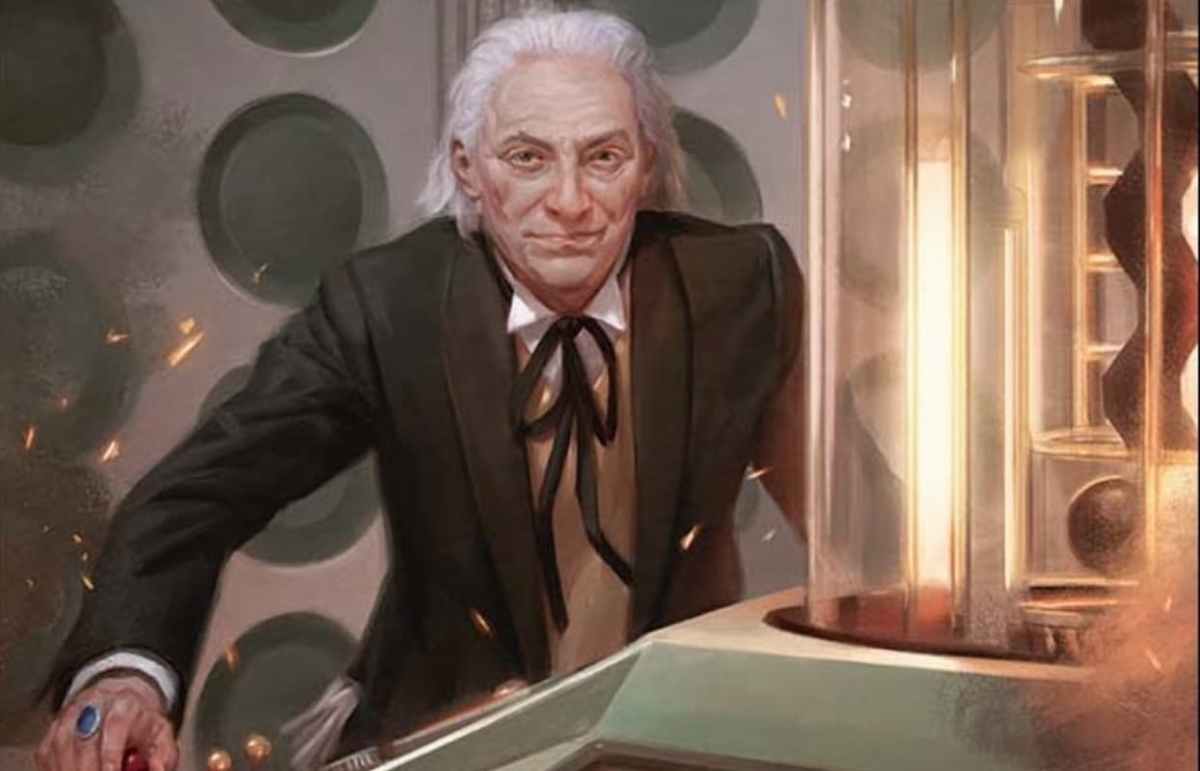 Image of The First Doctor from Doctor Who on The TARDIS through MTG The First Doctor Blast From the Past Doctor Who Commander Precon