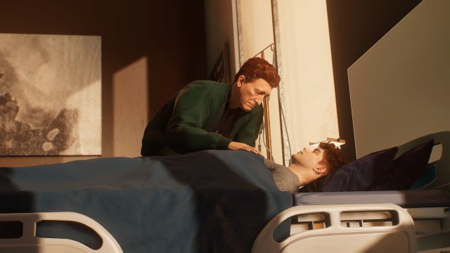Norman Osborn learning over a hospital bed in spider-man 2