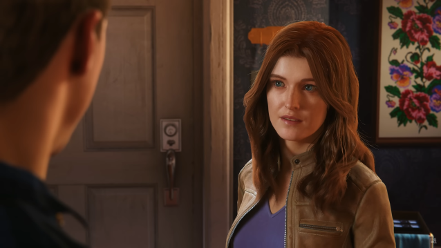 Mary Jane Watson talking with Peter in Spider-Man 2.