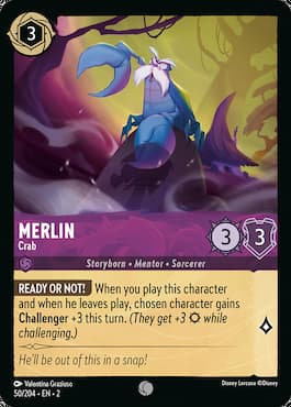 Image of Merlin as a crab through Merlin, Crab Dinsey Lorcana Rise of the Floodborn