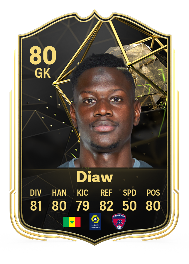 Screenshot of Mory Diaw 80-rated card in EA FC 24's Ultimate Team TOTW 3.