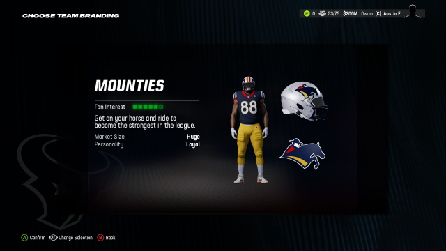 Mounties Madden 24 Relocation uniform