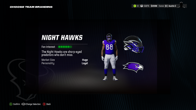 Night Hawks Madden 24 Relocation uniform