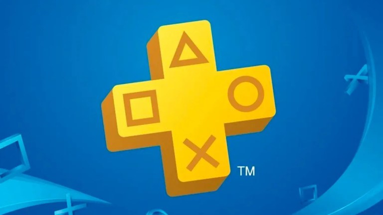 The PS Plus logo with a blue background.