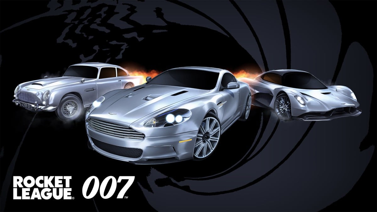 Silver Aston Martin cars in Rocket League.