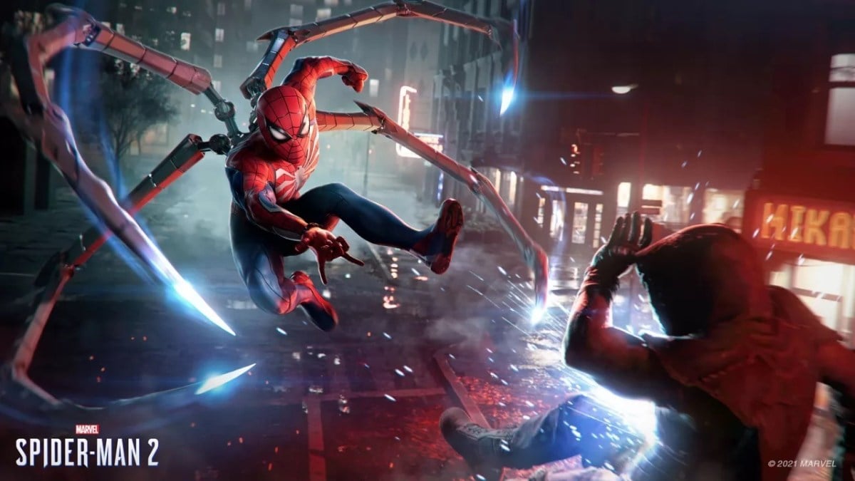 Spider-Man 2 screenshot of Peter Parker attacking an enemy