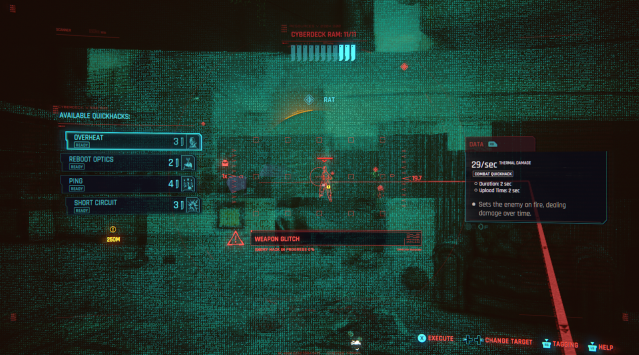 Screenshot of a quickhack from Cyberpunk 2077.